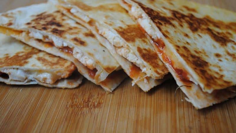 Chicken and cheese quesadillas