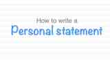 how to write a personal statement
